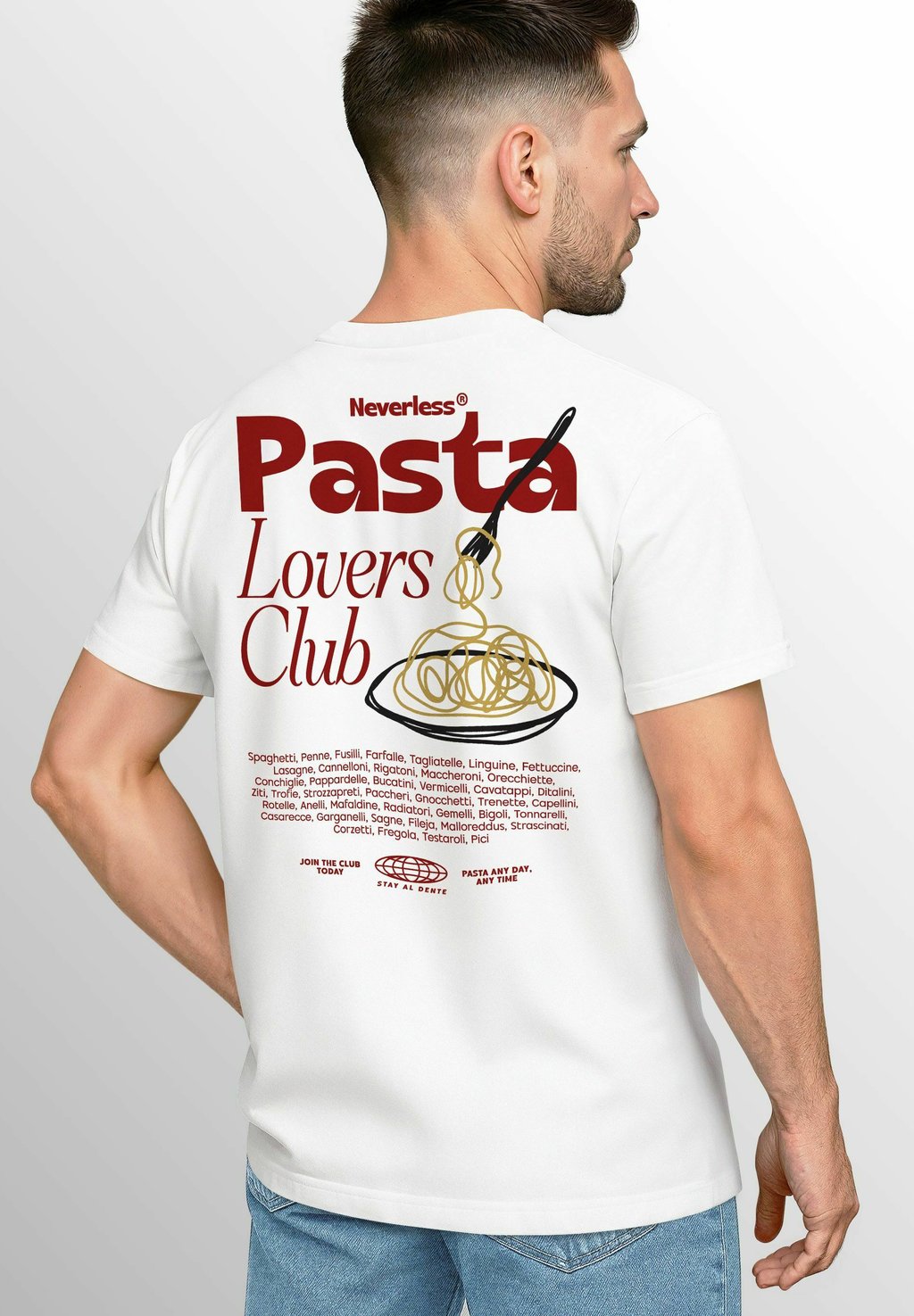 

Футболка с принтом PASTA LOVERS CLUB NUDELN ITALIEN GRAFIK Neverless, белый