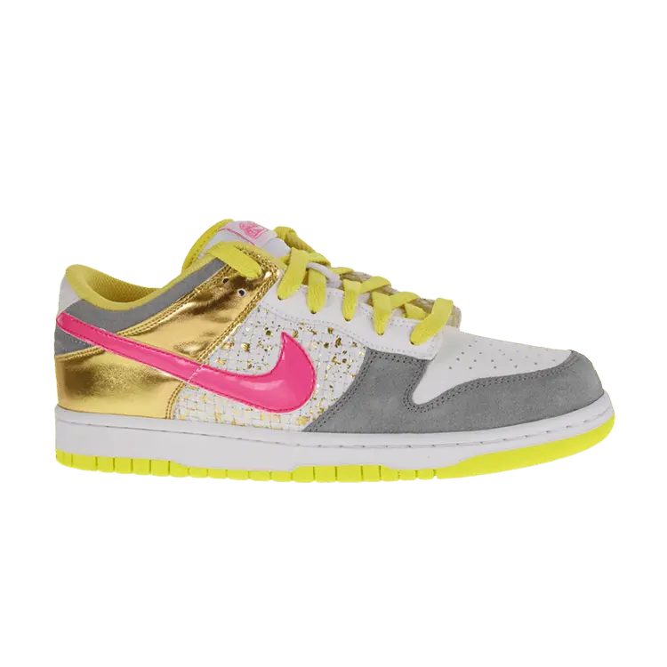 Кроссовки Nike Wmns Dunk Low White Metallic Gold, белый
