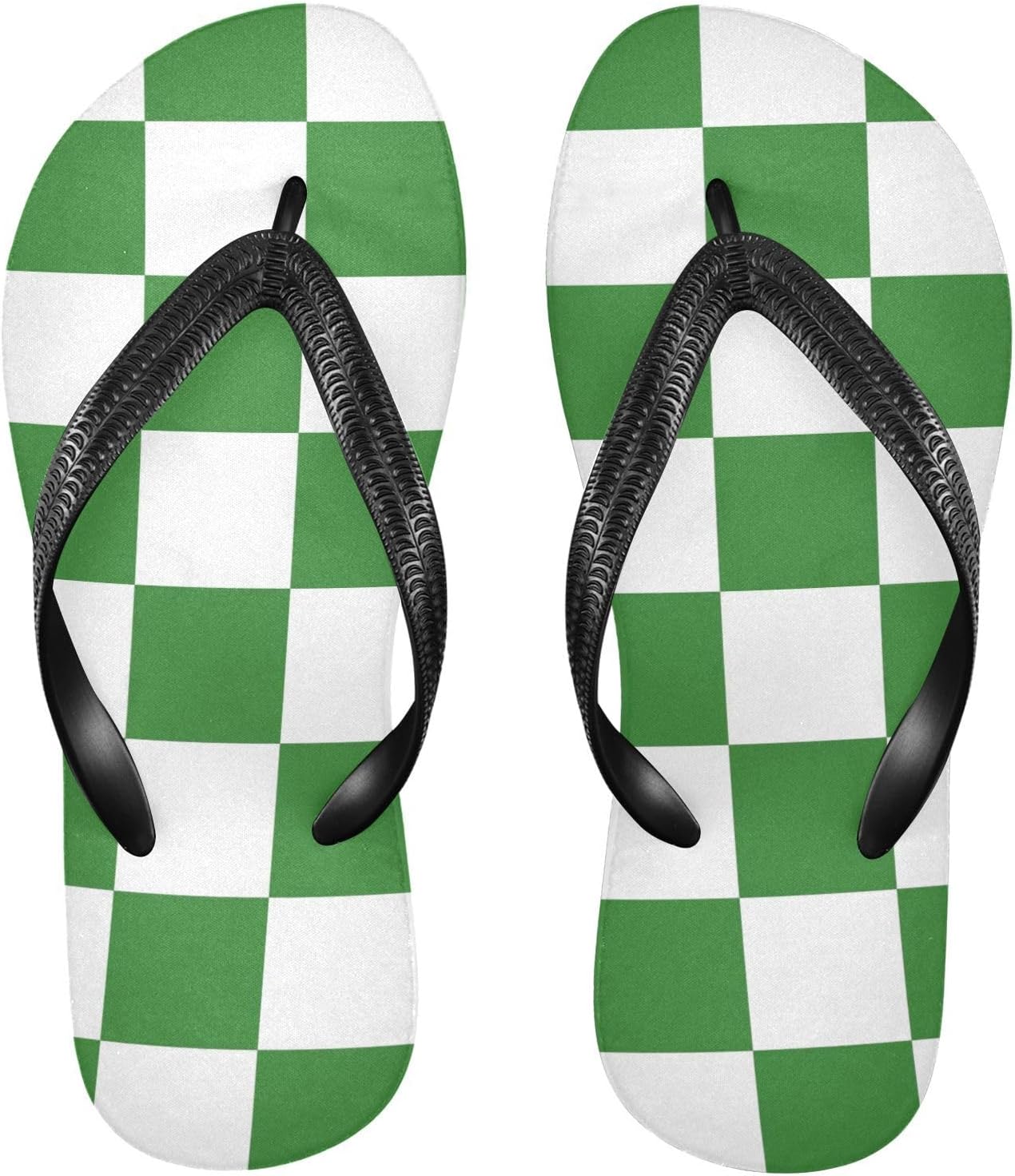 

Женские и мужские шлепанцы SPRIPORT в клетку, удобные повседневные вьетнамки с мягкой подошвой и противоскользящей резиновой подошвой, плоские сандалии для прогулок, летнего пляжа, зеленый