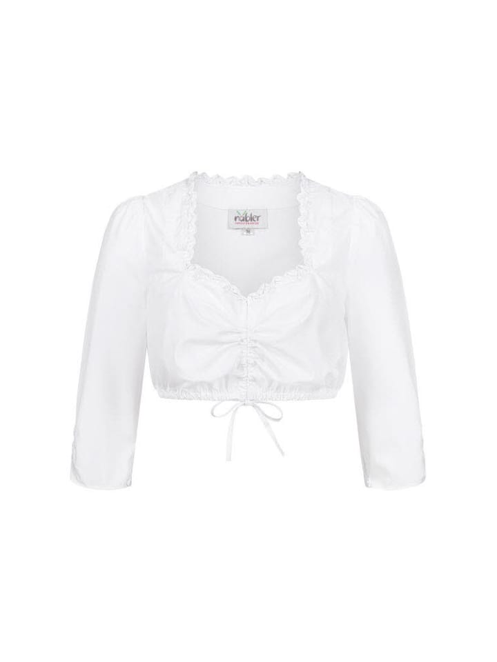 

Блузка дирндль Isabel с рукавами 3/4 белого цвета Nübler