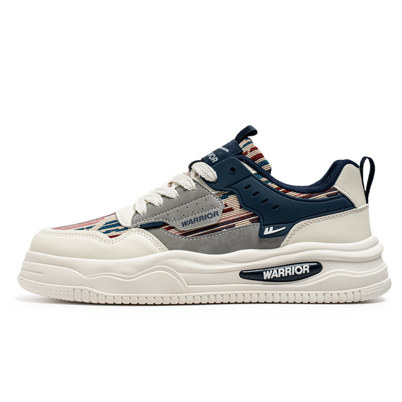 

WARRIOR Кроссовки для скейтбординга мужские низкие бежево-серо-темно-синие