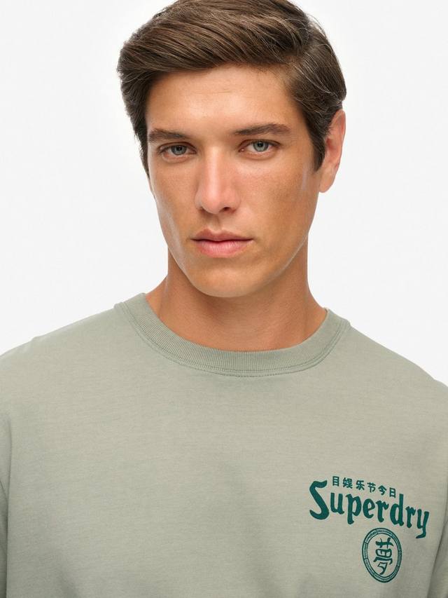 Футболка Tokyo Narrative свободного кроя Superdry, Slate Grey — фото 4