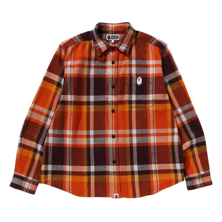 

Рубашка BAPE Check Relaxed Fit Shirt, Orange