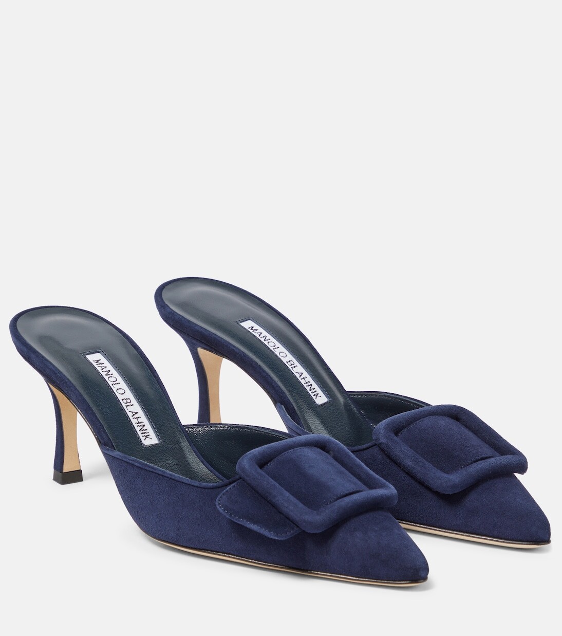 Замшевые мюли maysale Manolo Blahnik, синий
