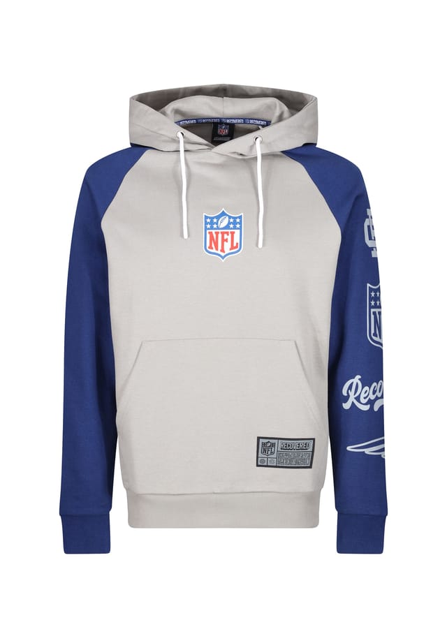 

Толстовка с капюшоном NFL Patriots Football свободного покроя Re:Covered, серый