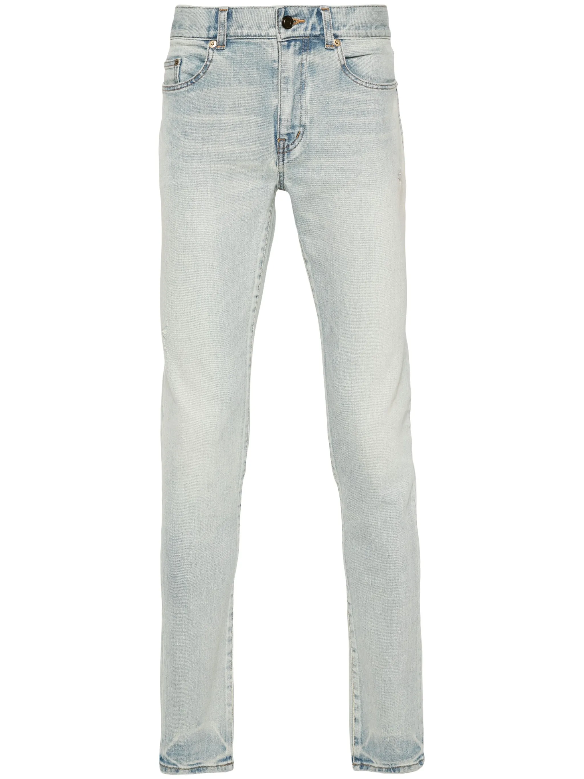 

Джинсы прямого кроя с эффектом потертости Saint Laurent, синий