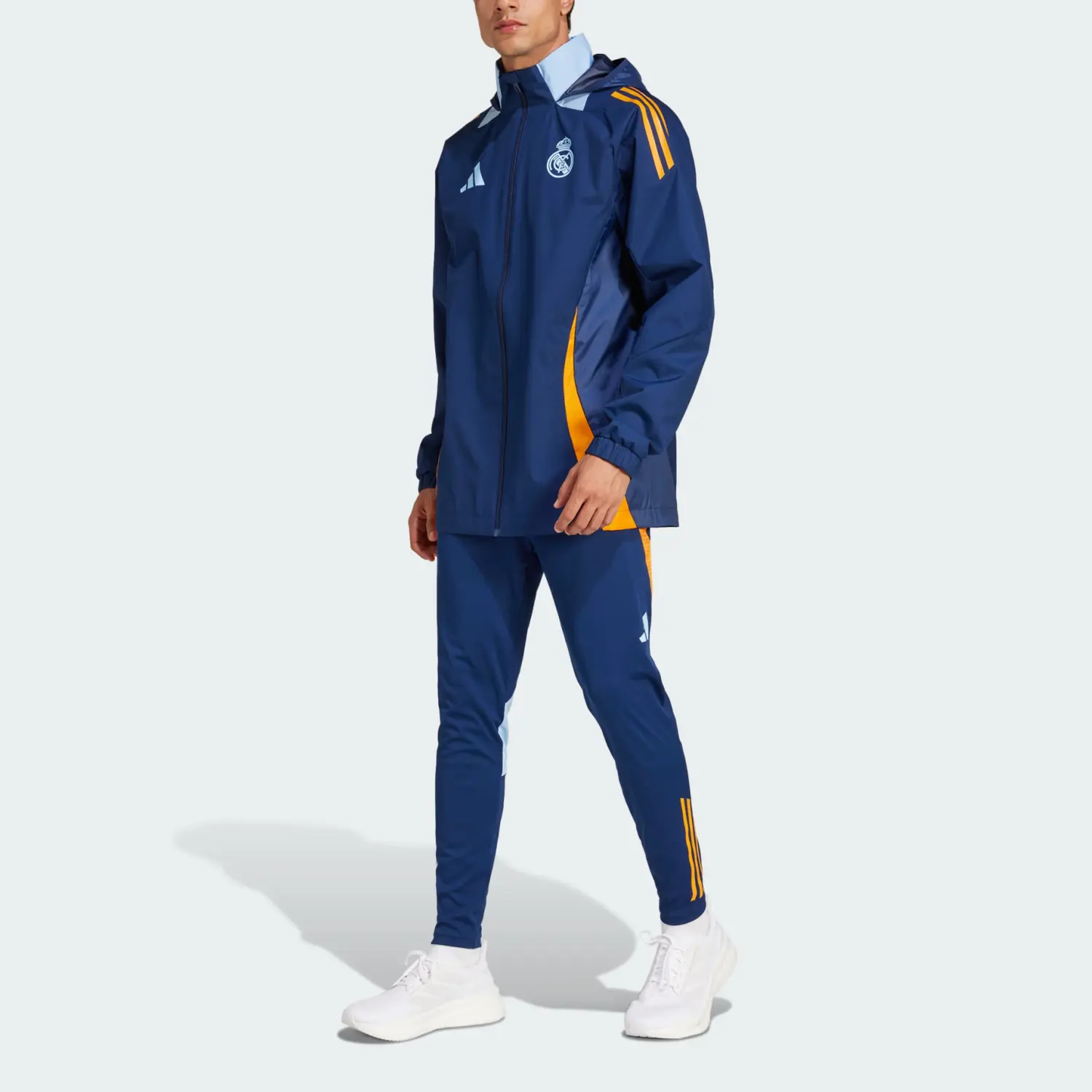 Куртка Реал Мадрид мужская Adidas, синий/оранжевый — фото 3