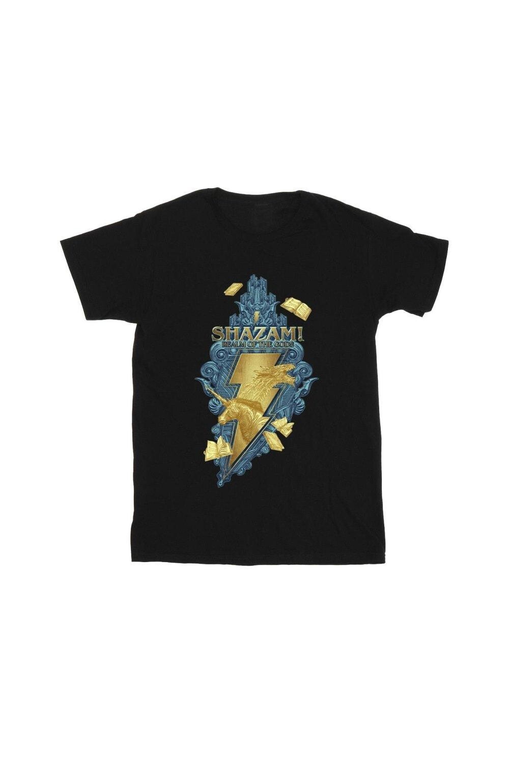 

Хлопковая футболка Shazam Fury Of The Gods Golden Animal Bolt DC Comics, черный