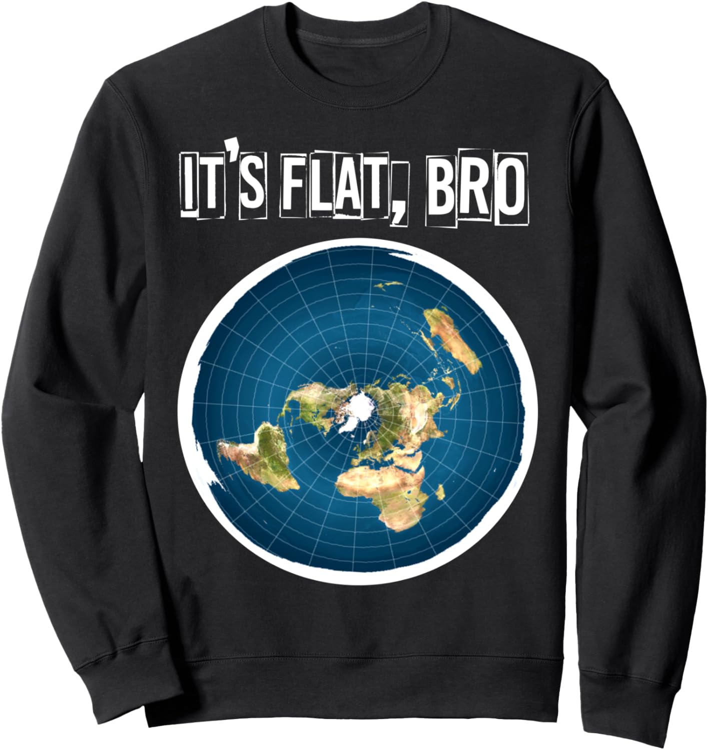 

Толстовка с надписью «Земля плоская, чувак!» Flat Earth Shirts, черный