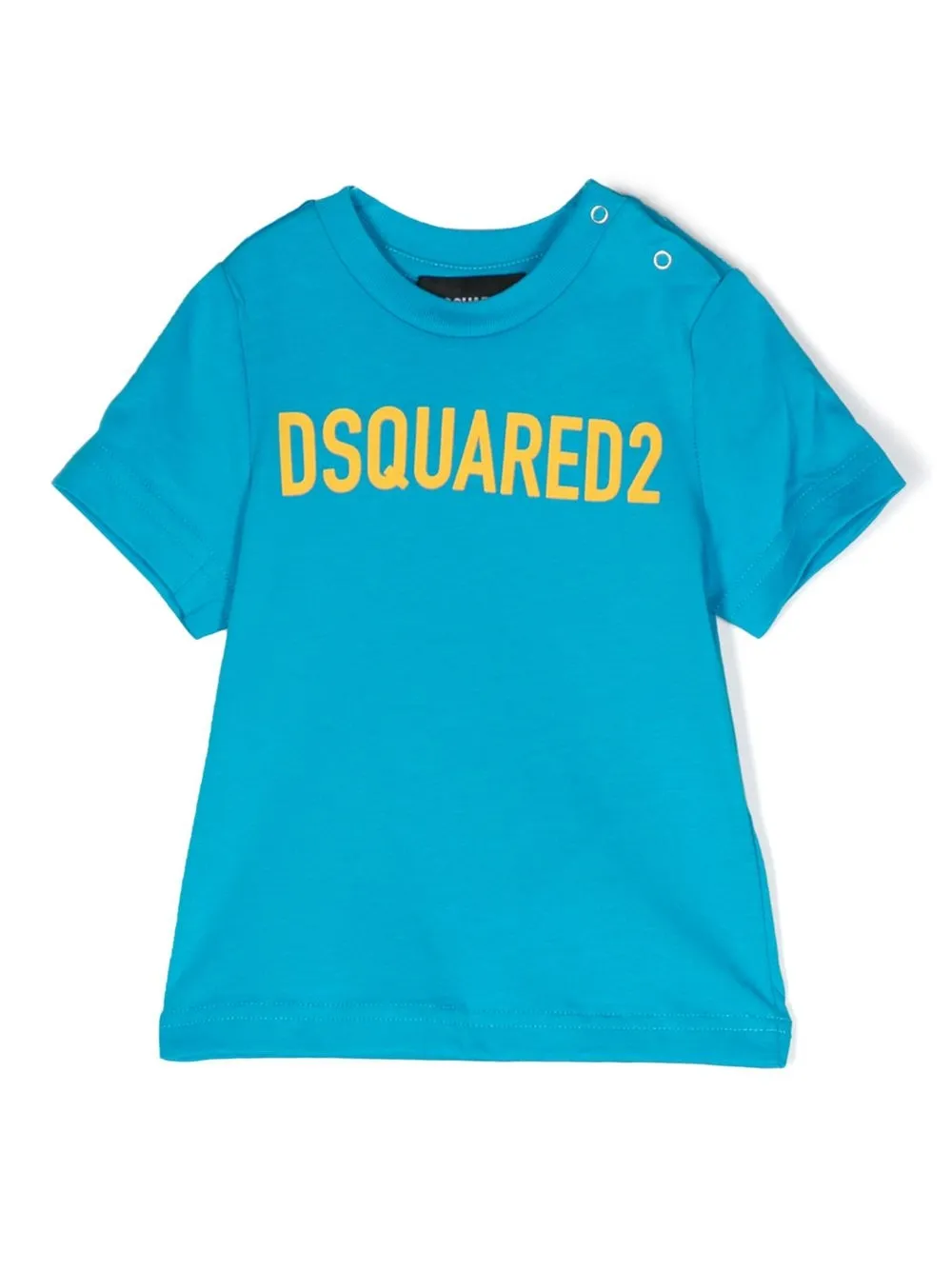 

Футболка из хлопка с короткими рукавами и логотипом DSQUARED2 KIDS, синий