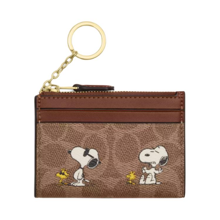 

COACH Кожаный картхолдер мини унисекс коричневый