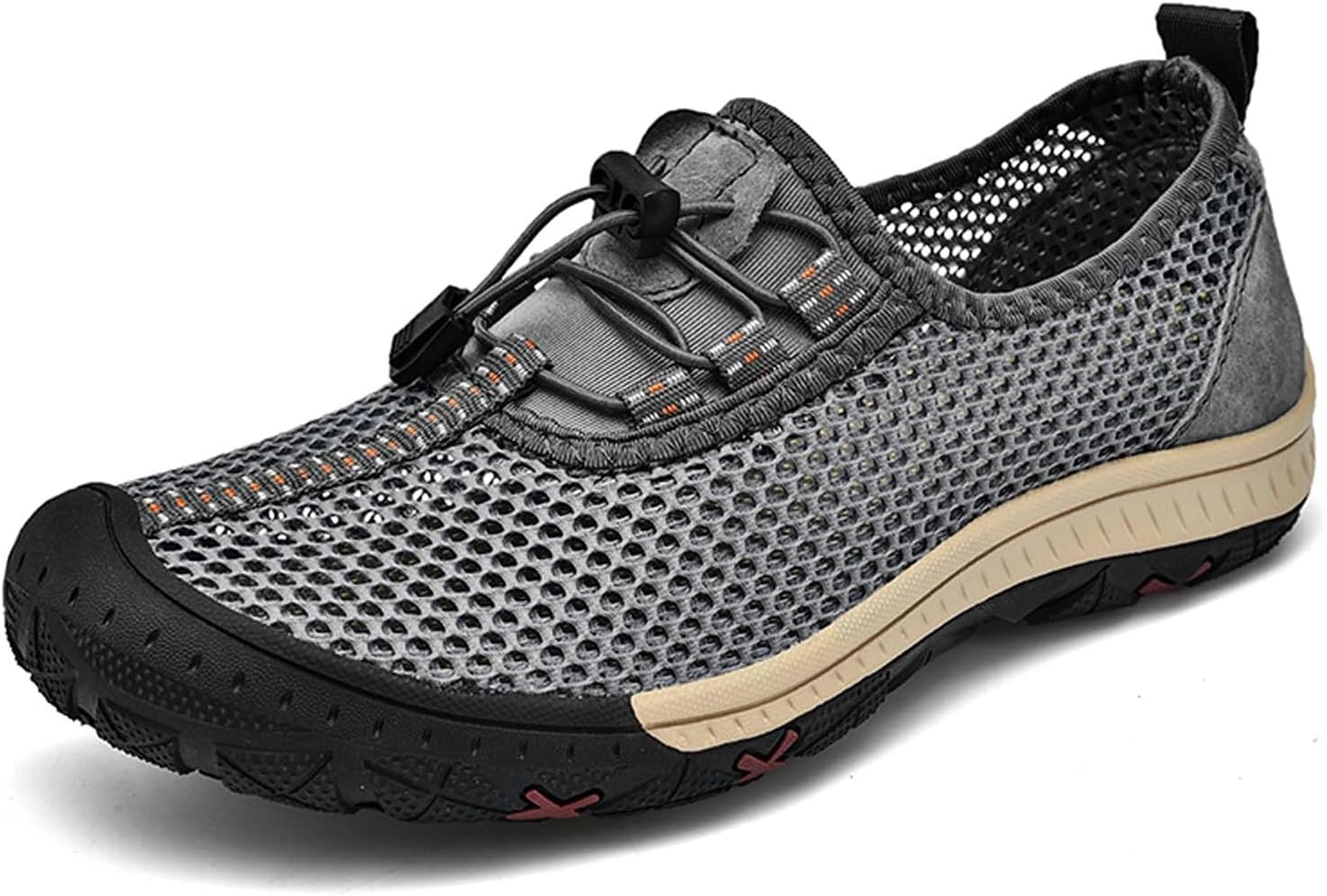 

Мужские повседневные сандалии из сетки, дышащие, удобные, быстросохнущие, для ходьбы, туризма, путешествий, пляжа, плавания и рыбалки Generic, серый