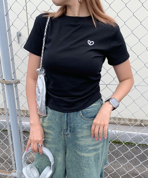 

Футболка с короткими рукавами, с вышивкой в виде сердца Non-hedge, черный