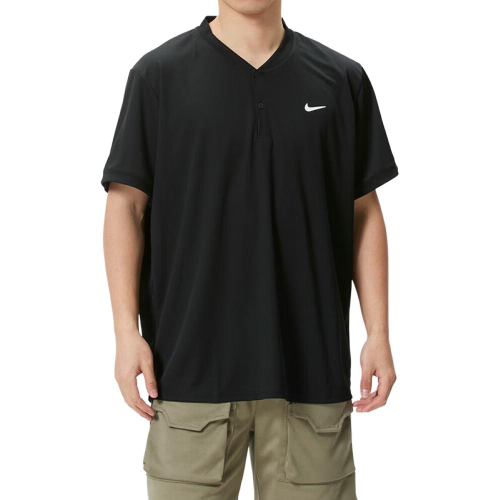 Nike Футболка Dri Fit мужская черная V-образный вырез Moderate — фото 3