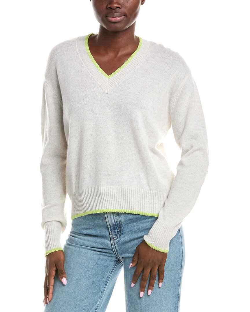 

Бродди Кашемир свитер с V-образным вырезом и принтом Brodie Cashmere, серый