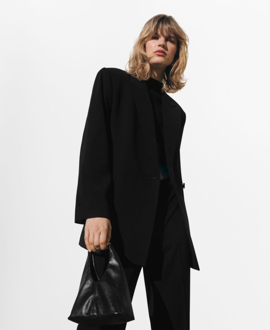 

Женский двубортный пиджак MANGO, Black