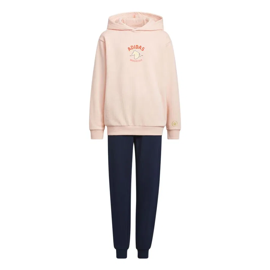 Детская спортивная толстовка с капюшоном Adidas, Light Pink/Navy Blue