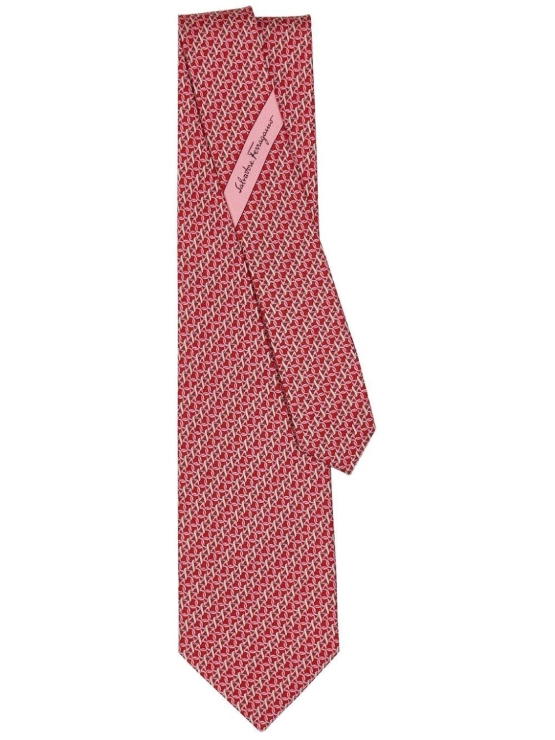 

Шелковый галстук с узором Gancini Ferragamo, красный