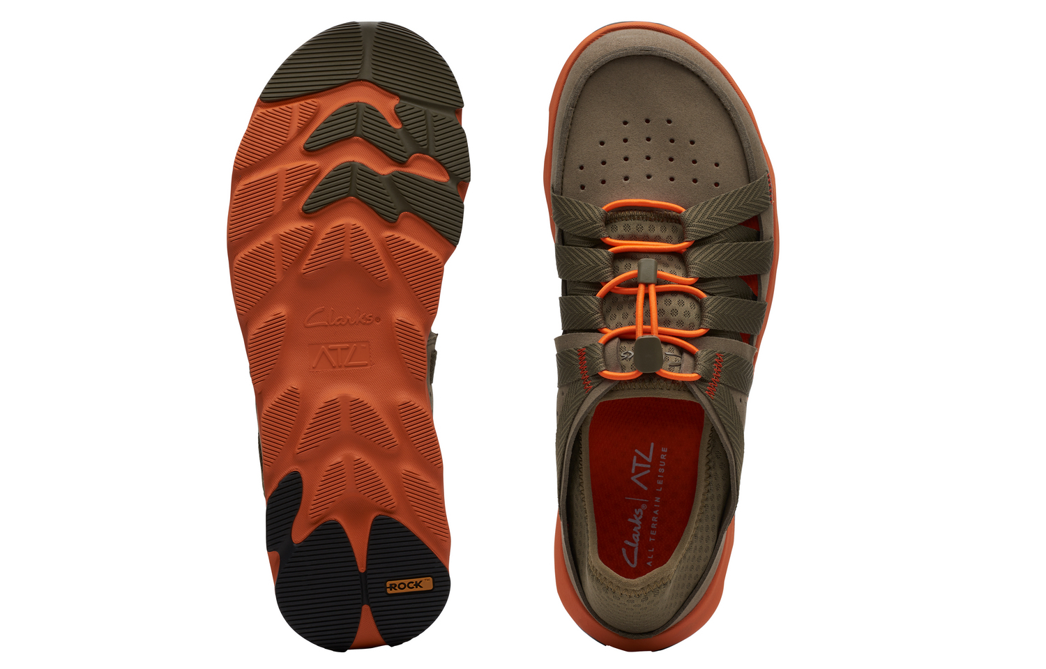 Мужские повседневные туфли Clarks низкие оливково-зеленые 261703067 — фото 3