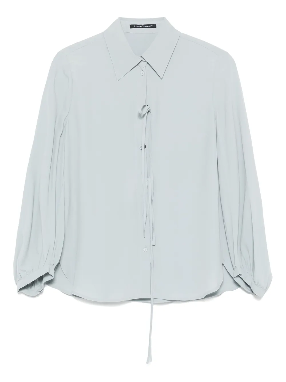 

Блузка с объемными рукавами и завязками Luisa Cerano, синий