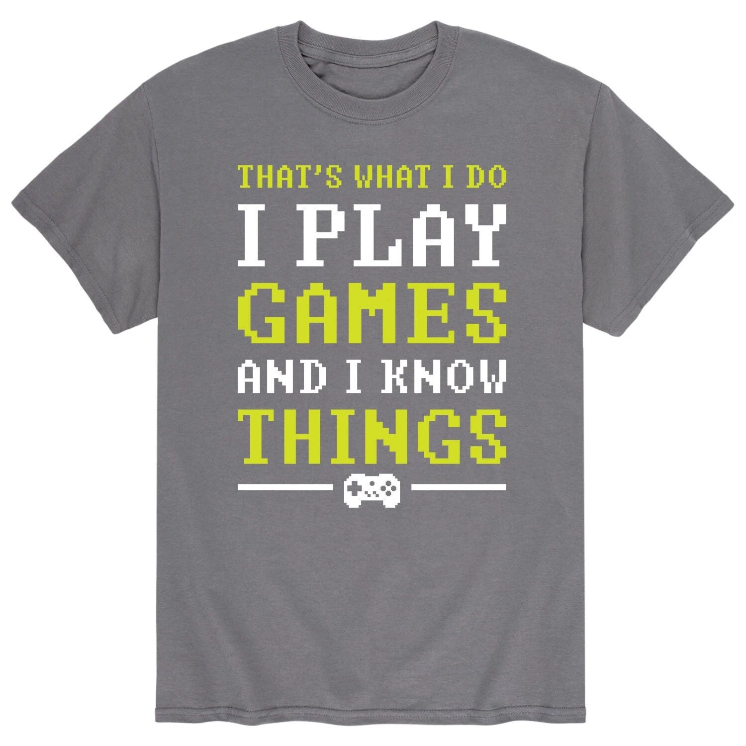 

Мужская футболка Play Games And I Know Things Licensed Character