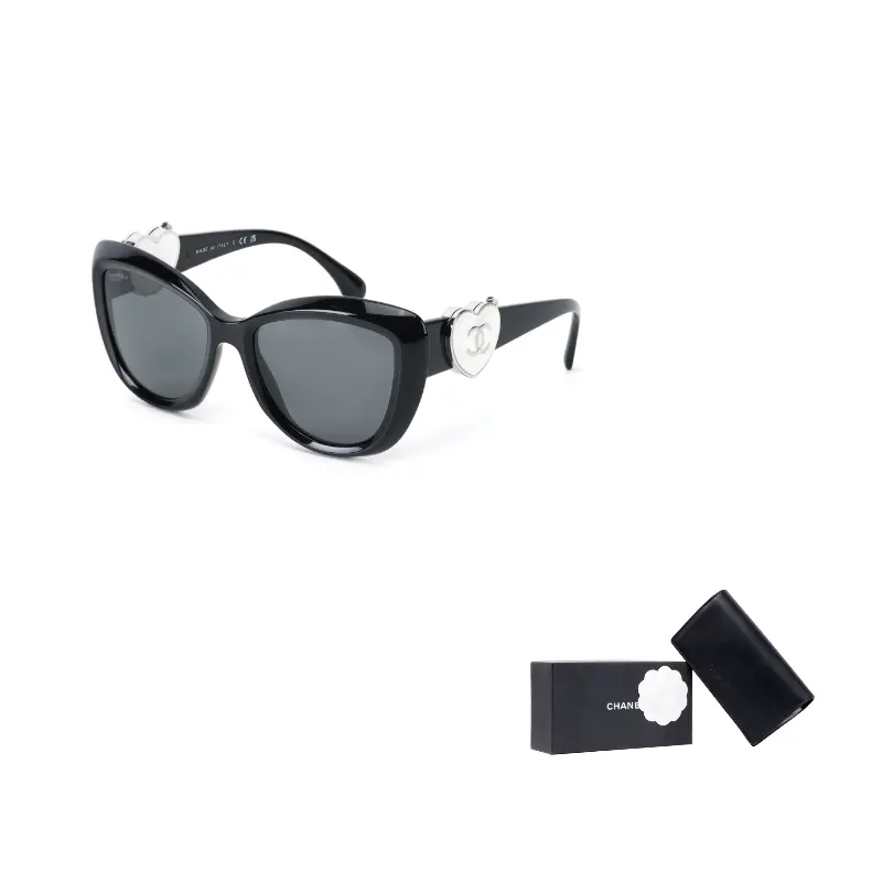 

CHANEL Ацетатные солнцезащитные очки кошачий глаз унисекс черные, Black