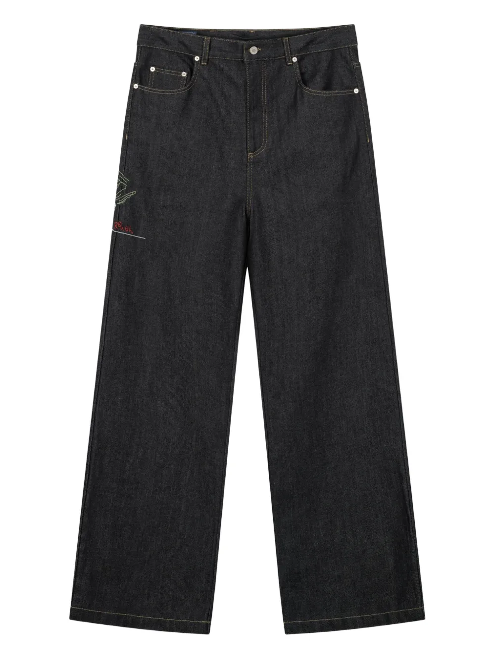 

Джинсы с вышивкой ROUGH., синий