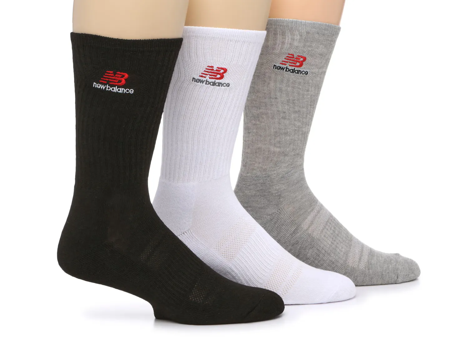 

Носки Cushion Men’s Crew Socks - 3 Pack New Balance, черный/белый/серый