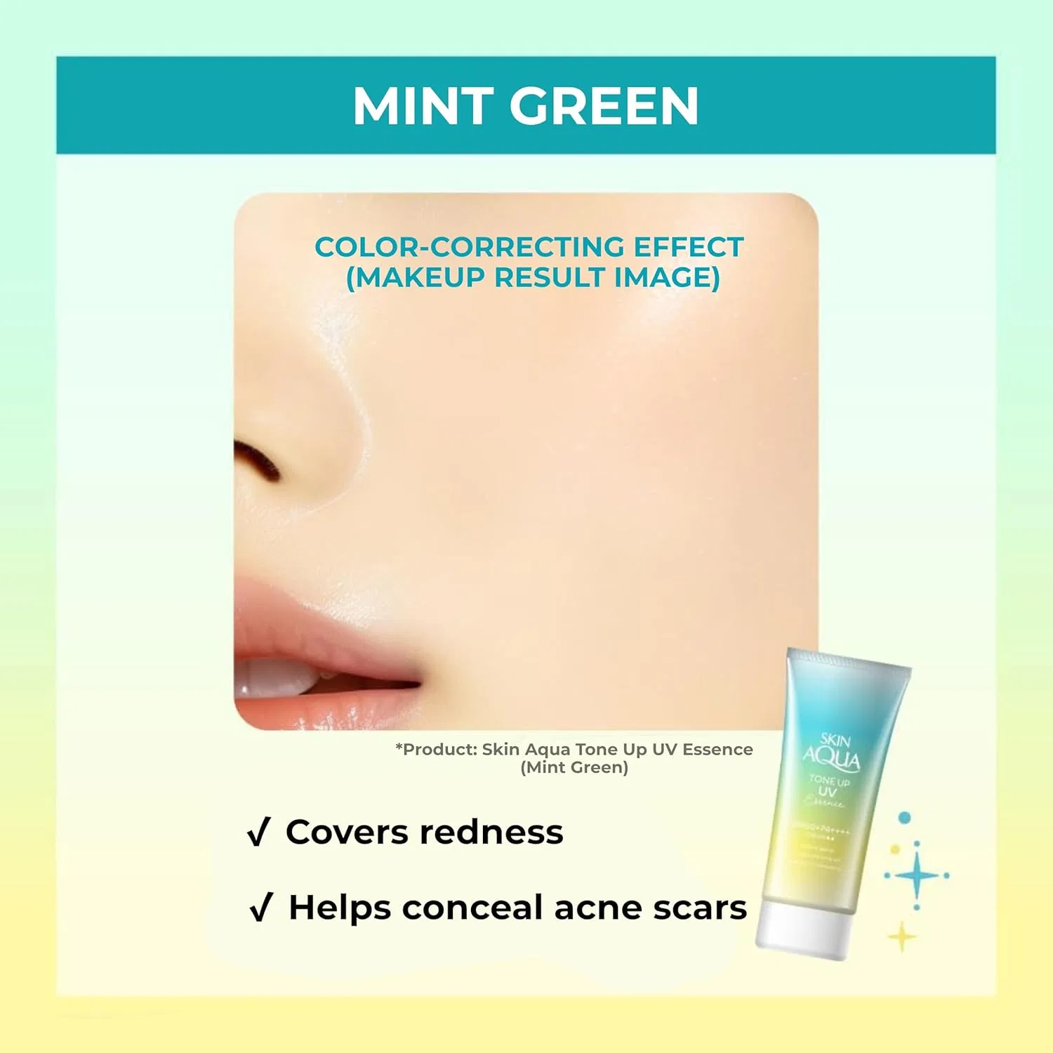 Солнцезащитный крем «Skin Aqua Rohto Sunscreen Tone Up UV Essence» SPF50+/PA++++ от Rohto Skin Aqua — фото 4