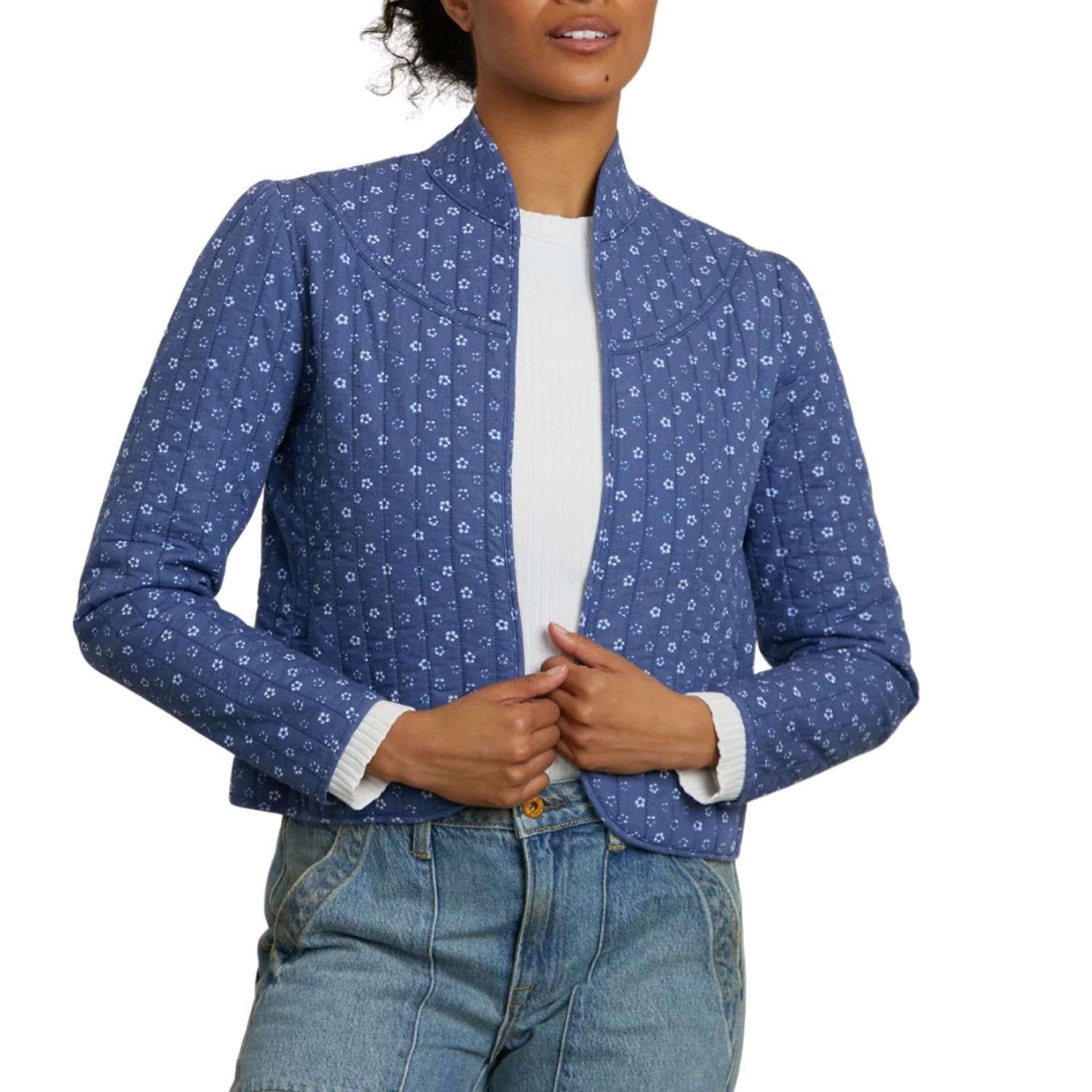 

Стеганая куртка Daisy Crop в цвете индиго NSF