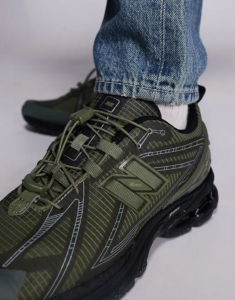 Кроссовки New Balance 1906 с застежкой-молнией в оливково-зеленом и черном цветах — фото 4