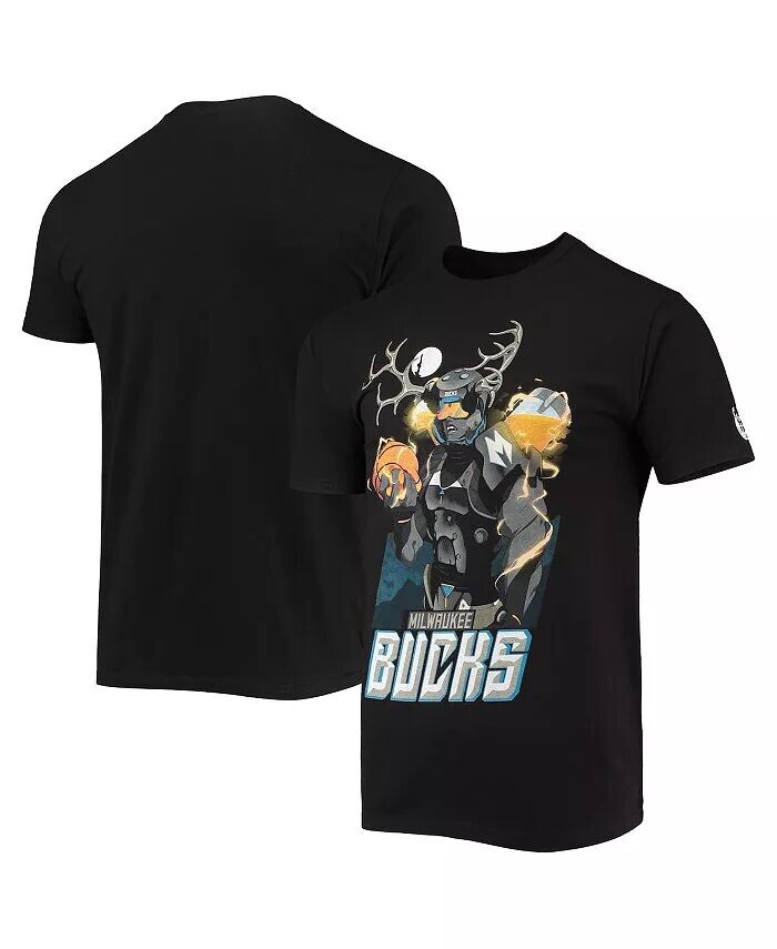 

Мужская футболка NBA x McFlyy Black Milwaukee Bucks Identify Artist Series NBA Exclusive Collection