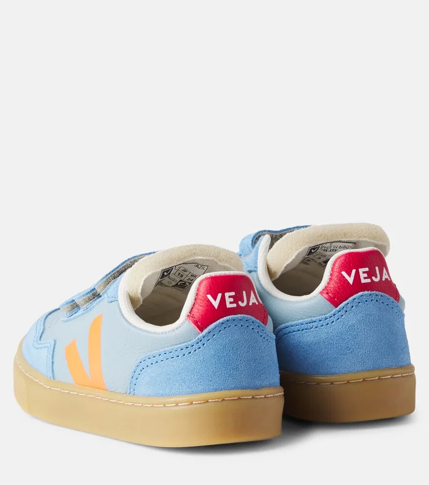 Кроссовки V-90 из замши с кожаной отделкой Veja Kids, синий — фото 2