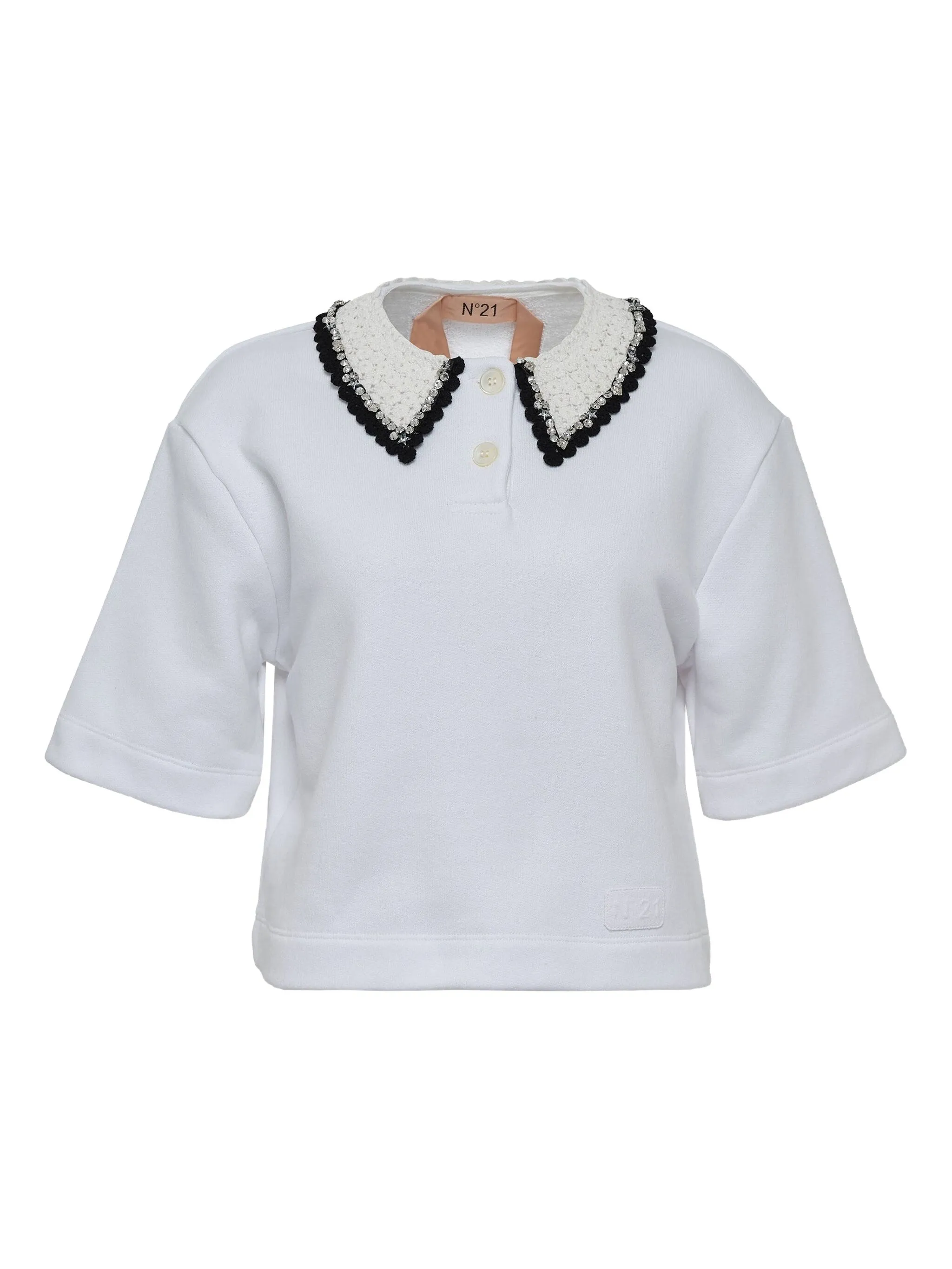 

Топ поло с декорированным воротником Nº21, белый