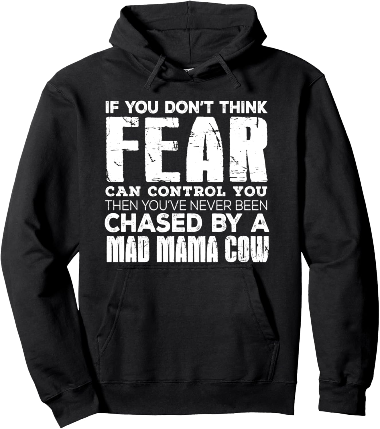 

«Укроти страх, мамаша-корова» - забавная толстовка фермера Fear Control You Mad Momma Cow, черный