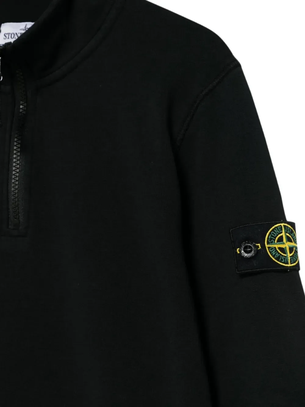 Свитшот на молнии до половины Stone Island Junior, черный — фото 3