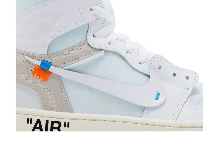 Кроссовки Virgil Abloh Archive x Air Jordan 1 Retro High OG 'Alaska', белый — фото 2
