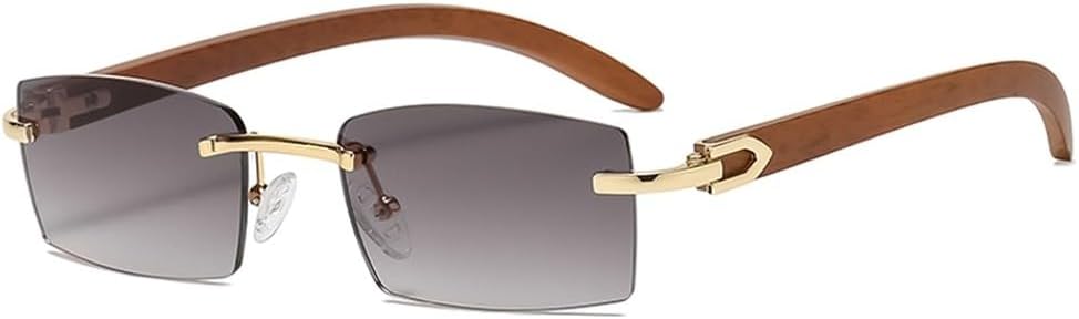 

модные женские солнцезащитные очки без оправы сине-зеленые с защитой от УФ-излучения UV400 квадратные солнцезащитные очки для мужчин без оправы с цветными линзами UV400 WNCKSQ, Grey Lens