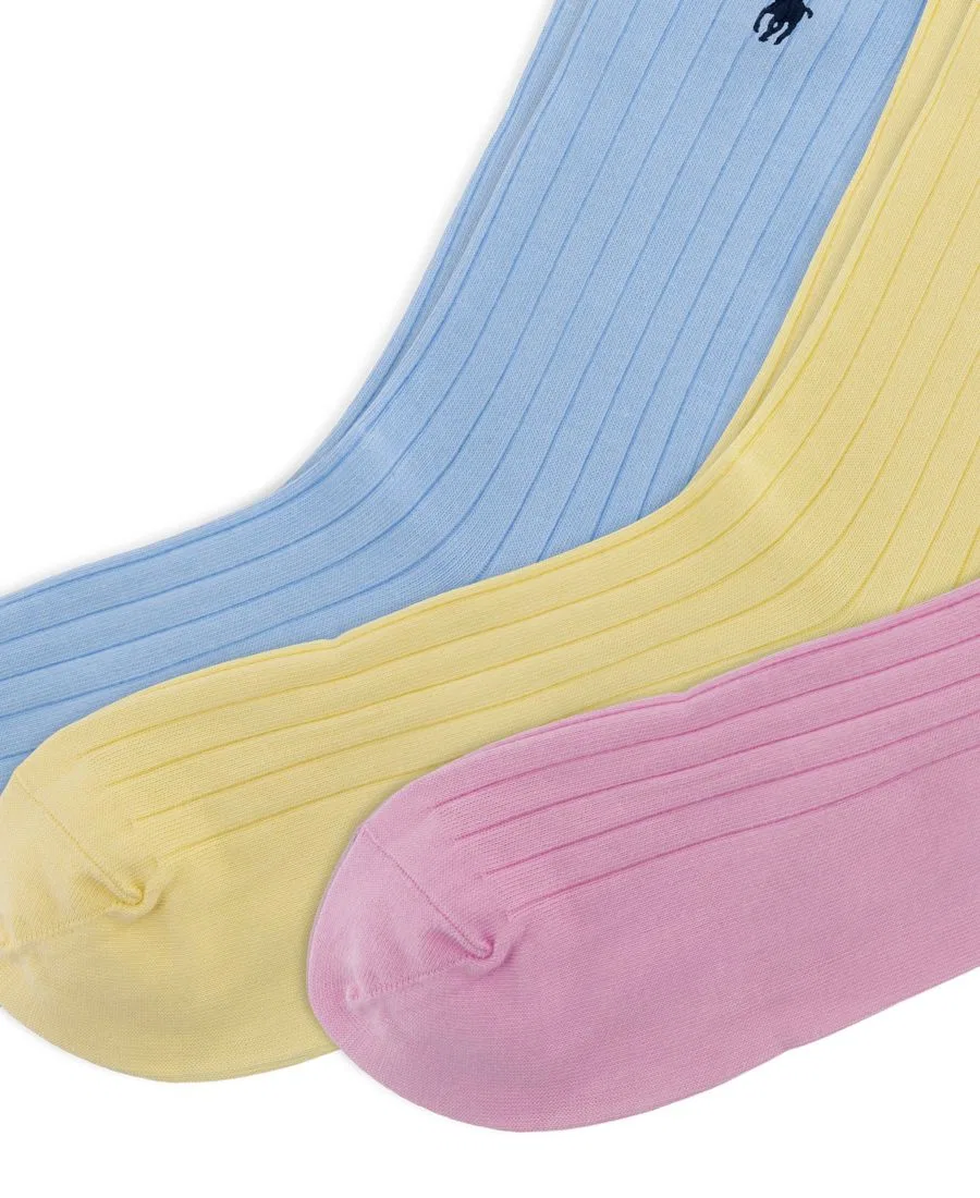 Мужские носки из египетского хлопка Polo Ralph Lauren, Blue/Yellow/Pink — фото 3