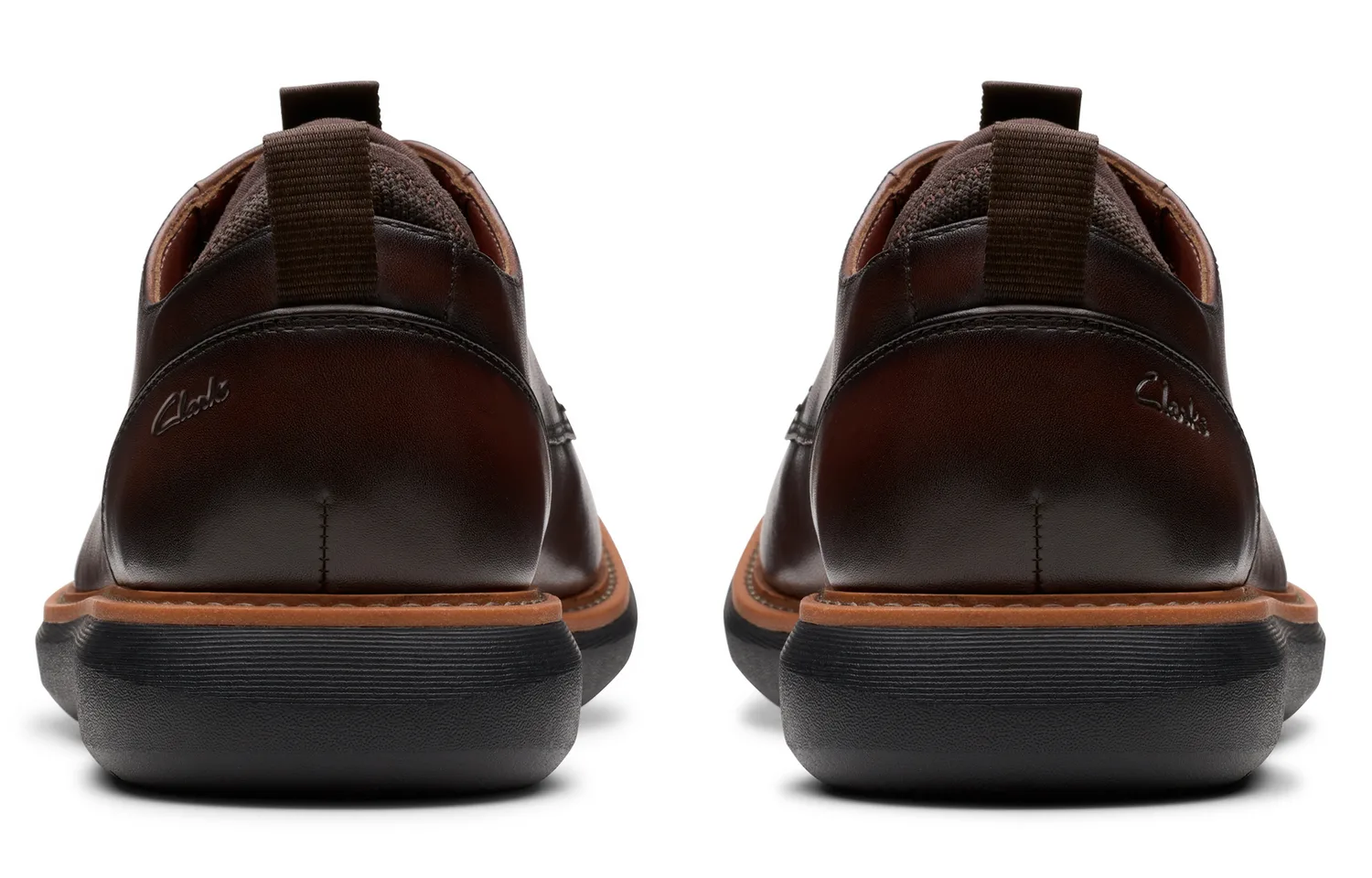 Clarks Мужские повседневные туфли из коровьей кожи темно-коричневого цвета — фото 4