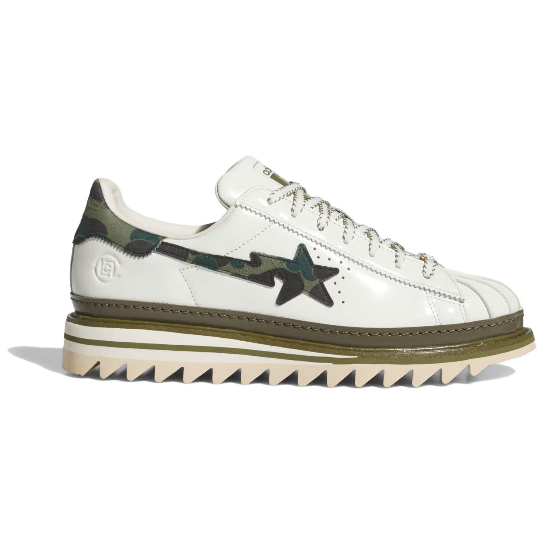 Adidas Originals Superstar Clot x Bape x Superstar 'Off White Olive Cargo' — фото 3