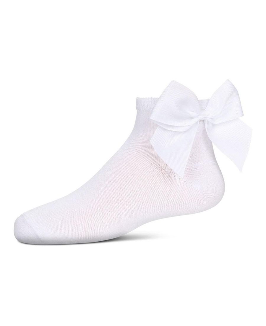 

Хлопковые носки-бантик на щиколотку с бантиком для маленьких девочек MeMoi, White