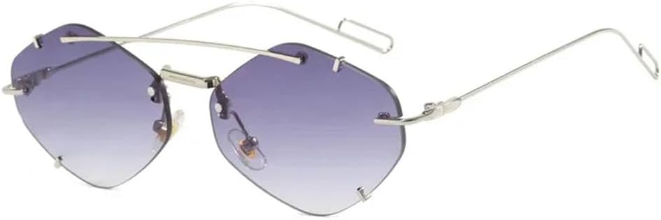 

Женские солнцезащитные очки без оправы Polygon, модные солнцезащитные очки с градиентным переходом, женские очки в стиле «конфетные очки» с защитой от УФ-излучения UV400 KTUCN, Gray