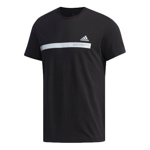 

Футболка tee tape sports short sleeve black Adidas, черный