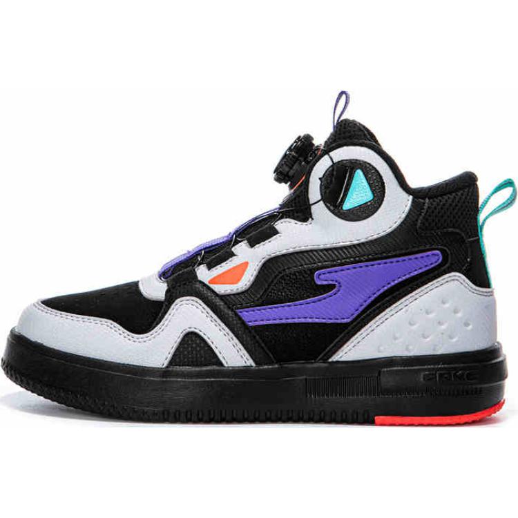 

ERKE KIDS Антискользящие износостойкие высокие детские кроссовки для скейтбординга Black Gray для подростков