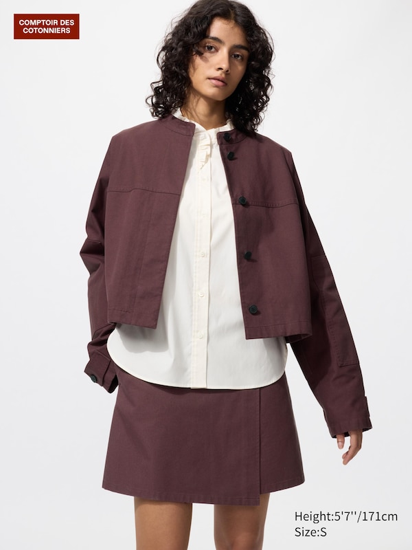 

Хлопковая мини-юбка Uniqlo, 38 dark brown