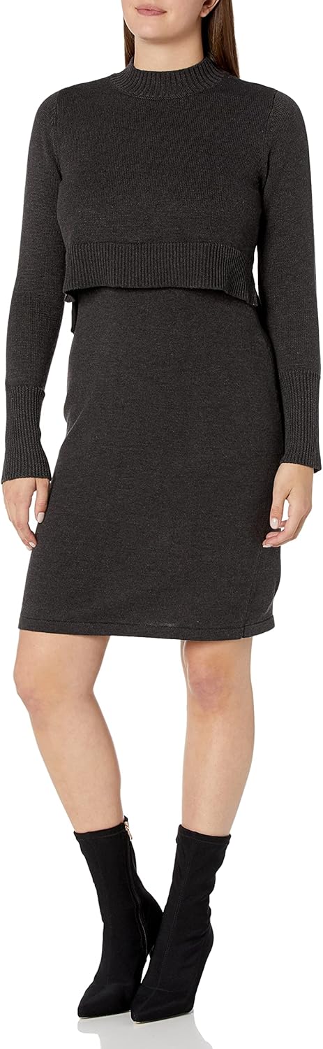 

Женское платье Calvin Klein с длинными рукавами и завязкой на шее, Charcoal