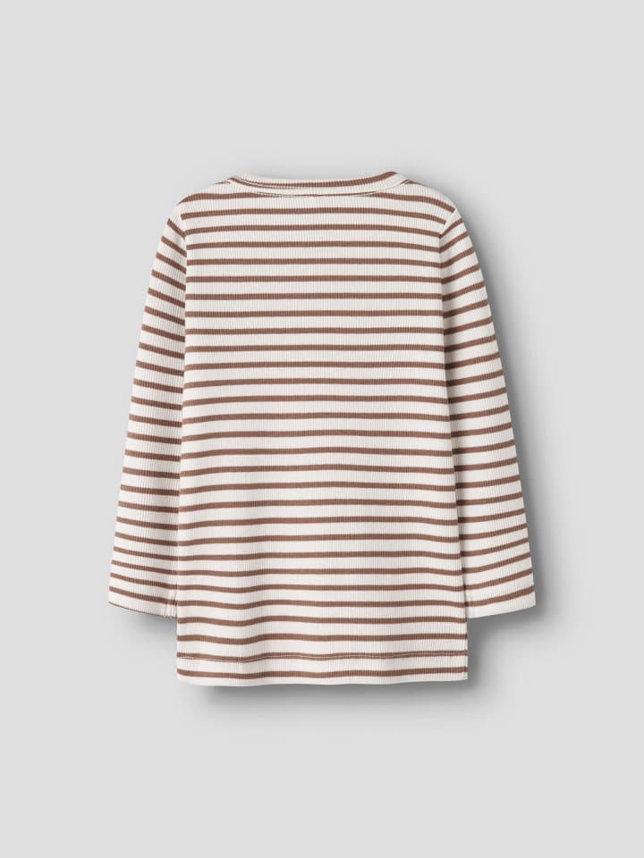 Рубашка с длинными рукавами NMNBANI LS XSL TOP цвета поджаренного кокоса name it — фото 2