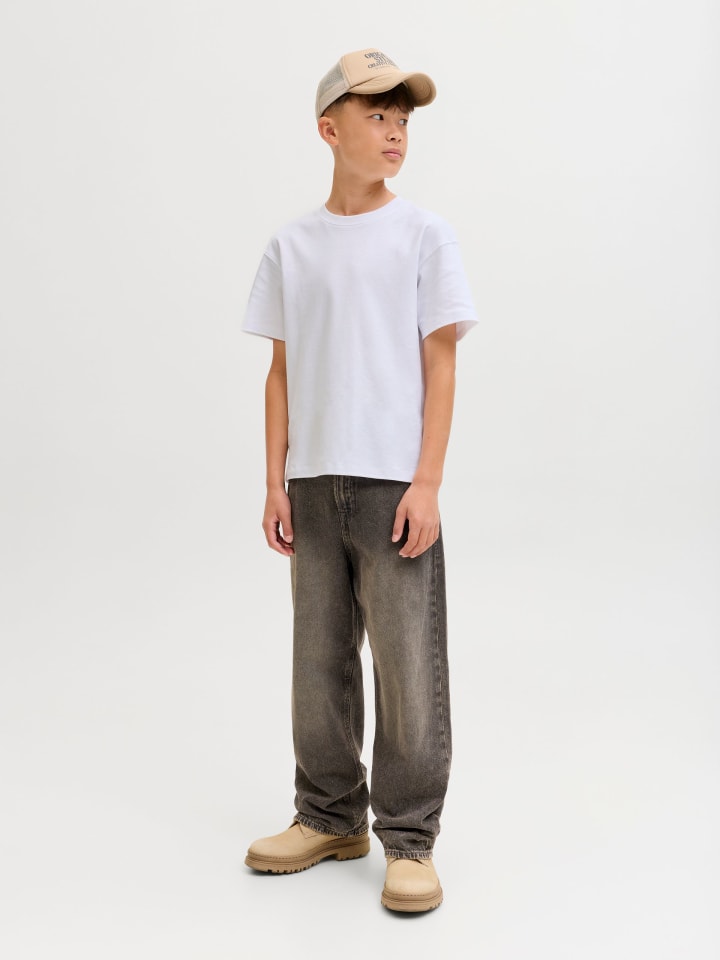 JACK & JONES Junior Свободные джинсы JJIALEX JJIORIGINAL SQ 335 BF JNR из черного денима — фото 4