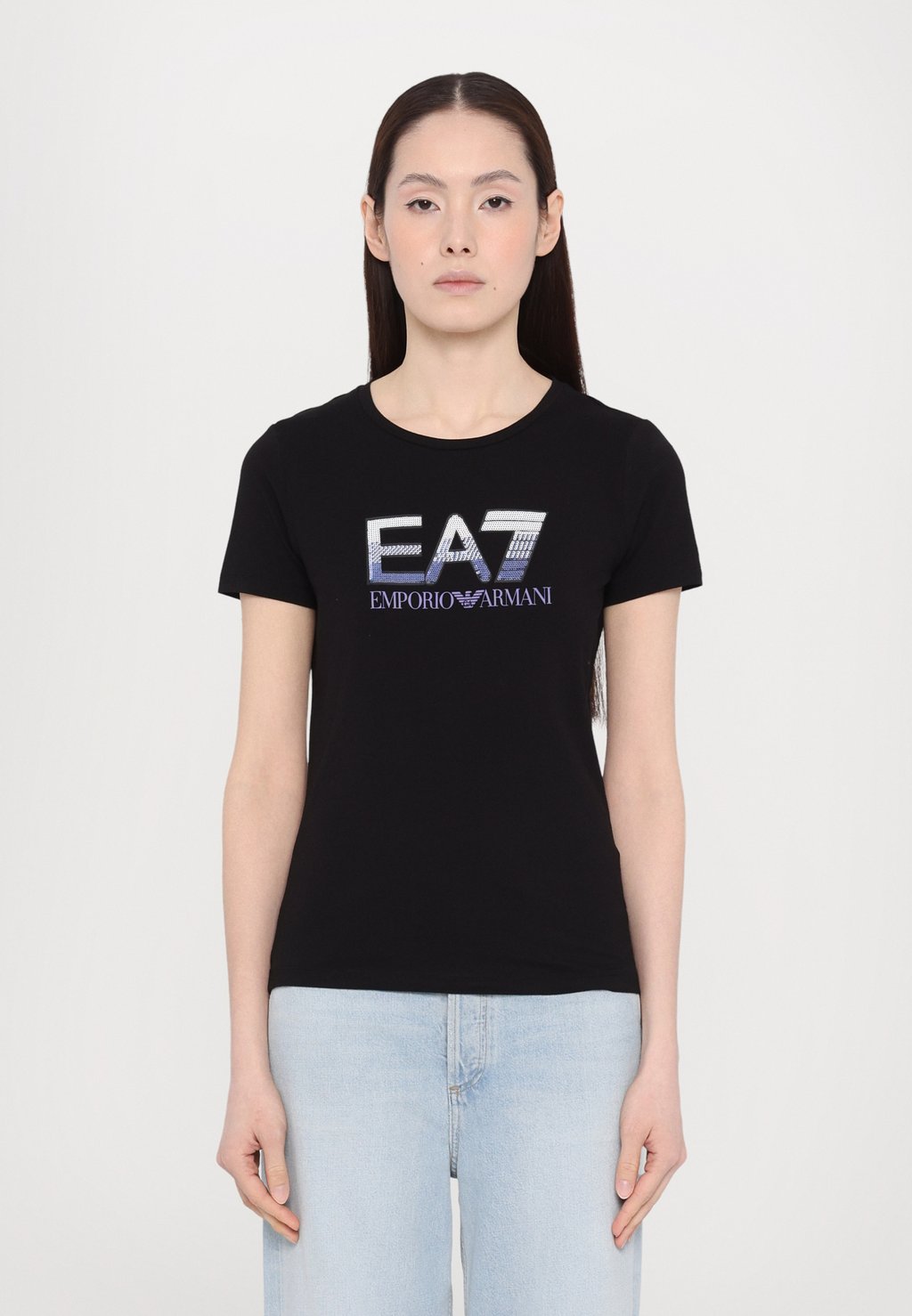 

Футболка с принтом EA7 Emporio Armani, черный
